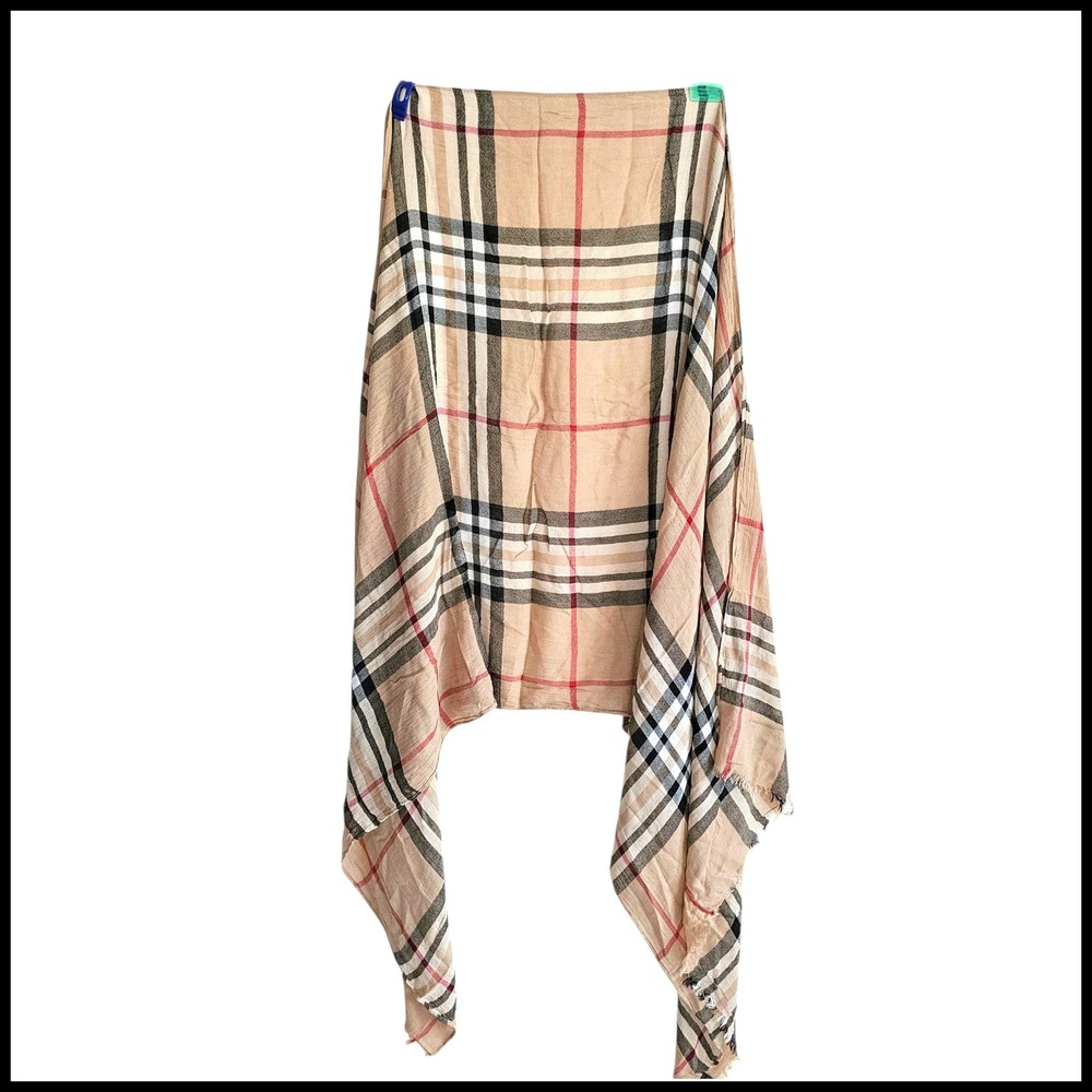 V. Fraas Plaid Scarf Wrap Shawl Blanket Classic Checkered Pattern
